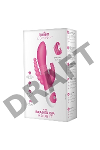 Розовый вибратор-кролик с анальным отростком The Beaded D.P.Rabbit