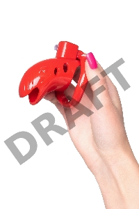 Пояс верности мужской Black&Red by TOYFA, ABS пластик, красный, 10 см