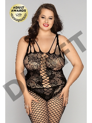 Костюм-сетка и стринги Candy Girl Kasandrah черные, 2XL