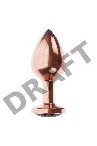 Пробка цвета розового золота с черным кристаллом Diamond Jet Shine S - 7,2 см.