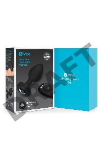 Черная анальная вибровтулка с кристаллом Vibrating Jewel Plug M/L - 10,5 см.
