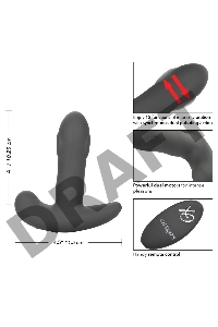 Серый вибромассажер простаты Remote Control Dual Pulsating Probe