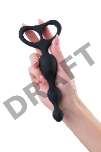 Анальная втулка POPO Pleasure by TOYFA Aquilae, водонепроницаемая, силикон, черная, 18 см, Ø 3 см