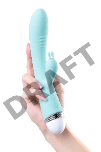Вибратор с клиторальным стимулятором Flovetta by Toyfa Iris, силикон, голубой, 22 см