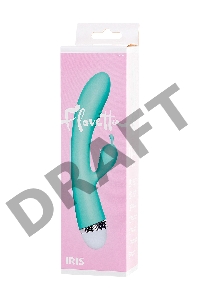 Вибратор с клиторальным стимулятором Flovetta by Toyfa Iris, силикон, голубой, 22 см