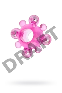 Эрекционное кольцо с бусинками TOYFA, TPE, розовый