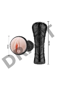 Мастурбатор-вагина в черной тубе без вибрации