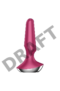 Малиновая анальная пробка с вибрацией Satisfyer Plug-ilicious 2 - 14 см.