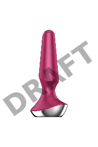 Малиновая анальная пробка с вибрацией Satisfyer Plug-ilicious 2 - 14 см.