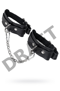 Оковы мини Pecado BDSM, со скруглёнными углами, натуральная кожа, чёрные