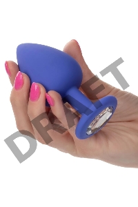 Набор из трёх синих анальных пробок с кристаллом Cheeky Gems