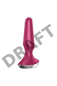 Малиновая анальная пробка с вибрацией Satisfyer Plug-ilicious 2 - 14 см.