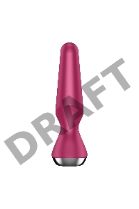 Малиновая анальная пробка с вибрацией Satisfyer Plug-ilicious 2 - 14 см.