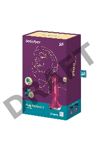 Малиновая анальная пробка с вибрацией Satisfyer Plug-ilicious 2 - 14 см.