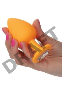 Набор из трёх оранжевых анальных пробок с кристаллом Cheeky Gems