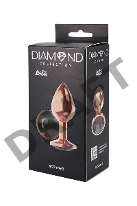 Пробка цвета розового золота с черным кристаллом Diamond Jet Shine S - 7,2 см.