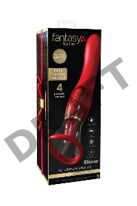 Двухсторонний вибростимулятор с помпой и имитатором языка ЛЮКС ВЕРСИЯ Fantasy For Her Ultimate Pleasure 24K Gold Luxury Edition