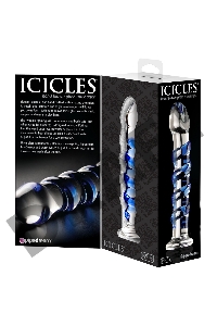 Стеклянный стимулятор Icicles No. 5 - Clear/Blue