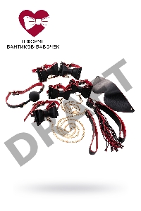Бондажный набор Toyfa Theatre Bow-tie, PU-кожа, черный