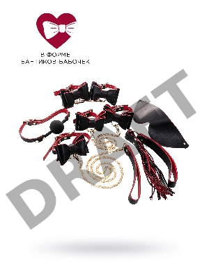 Бондажный набор Toyfa Theatre Bow-tie, PU-кожа, черный