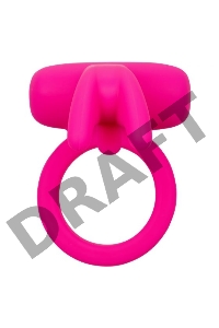 Розовое перезаряжаемое кольцо Silicone Rechargeable Triple Clit Flicker