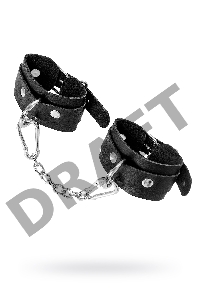 Наручники-браслеты Pecado BDSM, мини со скруглёнными углами, натуральная кожа, чёрные