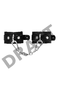 Наручники-браслеты Pecado BDSM, мини со скруглёнными углами, натуральная кожа, чёрные