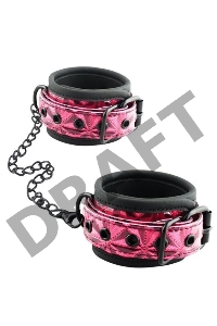 Красно-чёрные кожаные наручники Wrists Cuffs с геометрическим узором
