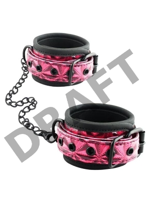 Красно-чёрные кожаные наручники Wrists Cuffs с геометрическим узором