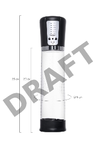 Автоматическая помпа для пениса Sexus Men Expert Sigurd, ABS-пластик, черная, 29 см