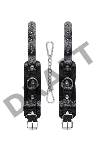 Наручники-браслеты Pecado BDSM, мини со скруглёнными углами, натуральная кожа, чёрные