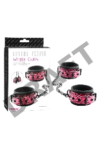 Красно-чёрные кожаные наручники Wrists Cuffs с геометрическим узором