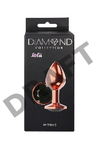 Пробка цвета розового золота с черным кристаллом Diamond Jet Shine S - 7,2 см.