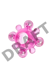 Эрекционное кольцо с бусинками TOYFA, TPE, розовый