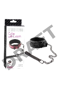 Чёрный кожаный ошейник с поводком Collar With Leash 