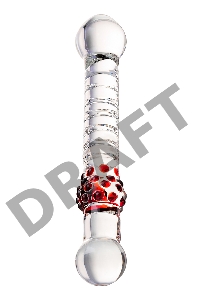Двусторонний фаллоимитатор Sexus Glass, стекло, прозрачный, 22 см
