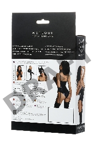 Боди Glossy KATHERIN из материала Wetlook на шнуровке, черное, XL