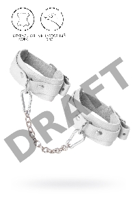 Оковы мини Pecado BDSM, со скруглёнными углами, натуральная кожа, белые