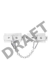 Оковы мини Pecado BDSM, со скруглёнными углами, натуральная кожа, белые