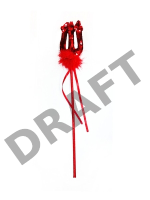 Трезубец красный с блестками