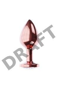 Пробка цвета розового золота с прозрачным кристаллом Diamond Moonstone Shine L - 8,3 см.