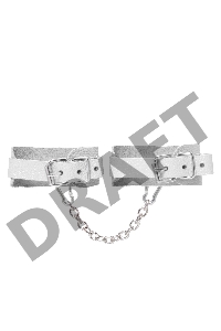 Оковы мини Pecado BDSM, со скруглёнными углами, натуральная кожа, белые