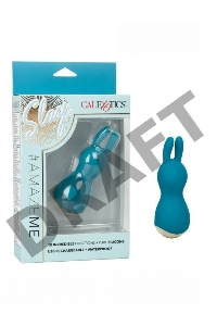 Бирюзовый мини-вибромассажер #AmazeMe с ушками - 10,75 см.