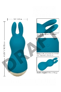 Бирюзовый мини-вибромассажер #AmazeMe с ушками - 10,75 см.