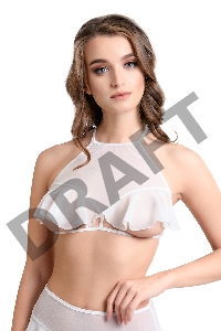 Эротический бралетт Erolanta Karen с открытой грудью, белый (46-48)