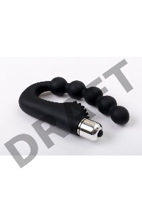 Чёрный силиконовый вибромассажер в форме подковы