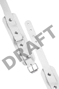 Оковы мини Pecado BDSM, со скруглёнными углами, натуральная кожа, белые