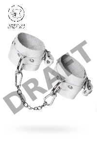 Наручники Pecado BDSM, мягкие с люверсами, натуральная кожа, белые