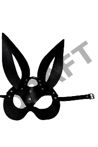 Черная кожаная маска зайки Miss Bunny