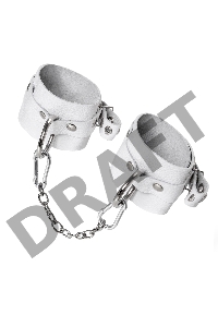 Наручники Pecado BDSM, мягкие с люверсами, натуральная кожа, белые